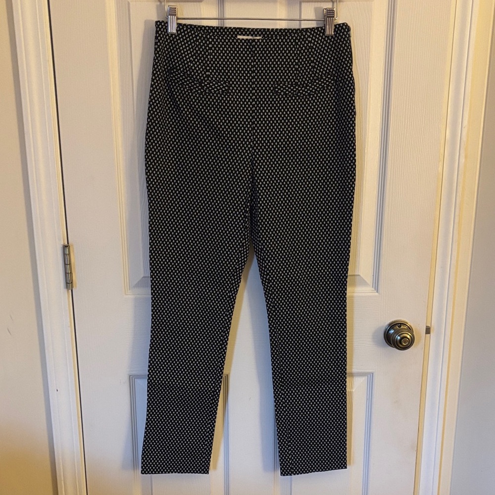 Anthropologie Essential Slim Black & White Print Pants Size 4